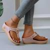 Summer Sandals Women 2025 Big Size Platform Wedges Sandals Slippers Non-Slip Open Toe Flip Flops Ladies Comfortable Beach Shoes
