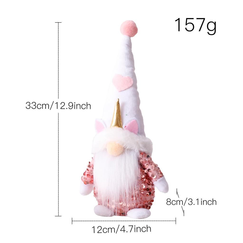 Pink Unicorn Rudolph Doll Christmas Decorations Plush Doll Decorative Christmas Ornaments for Holiday Home Party Ornaments