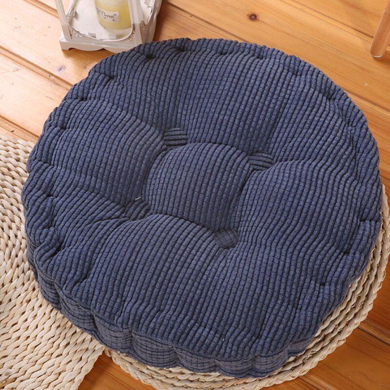 Luxuriöses rundes Kissen aus Kord für Terrasse, Auto, Büro und Sofa