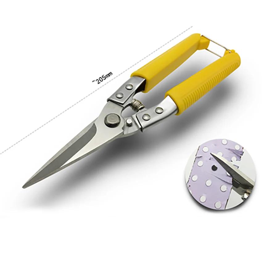 SK5 Alloy Steel 8 Inch Industrial Scissors - Multi-function Straight Curved Blade Keel Manual Metal Cutter Tool