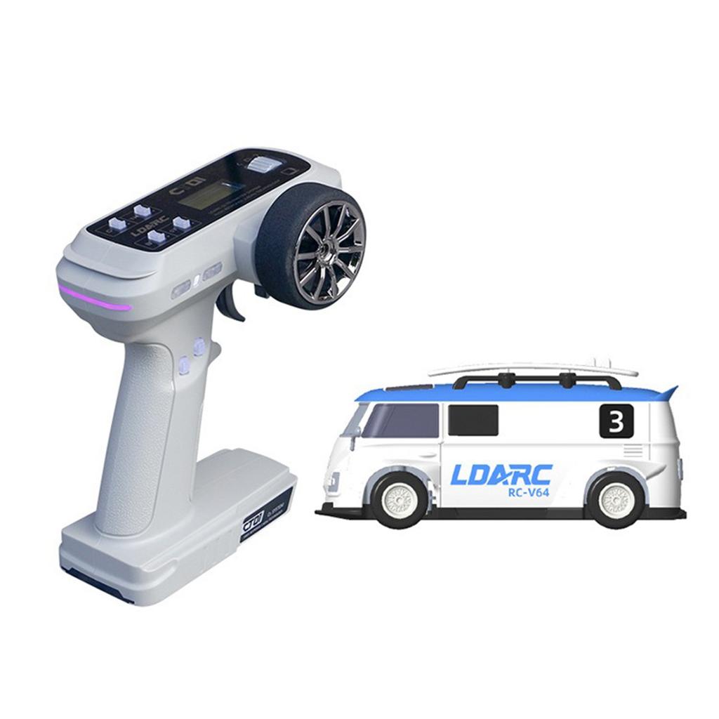 1:64 LDARC V64 RTR Mini Electric RC Car Simulated Electric Tabletop Bus Vehicle RTR 2.4GHz Long Battery Life Desktop RC Car
