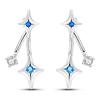 Original Design Hoop Earrings For Women 925 Silver Colorful Zircon Star Moon Series Elegant Jewelry DIY Making