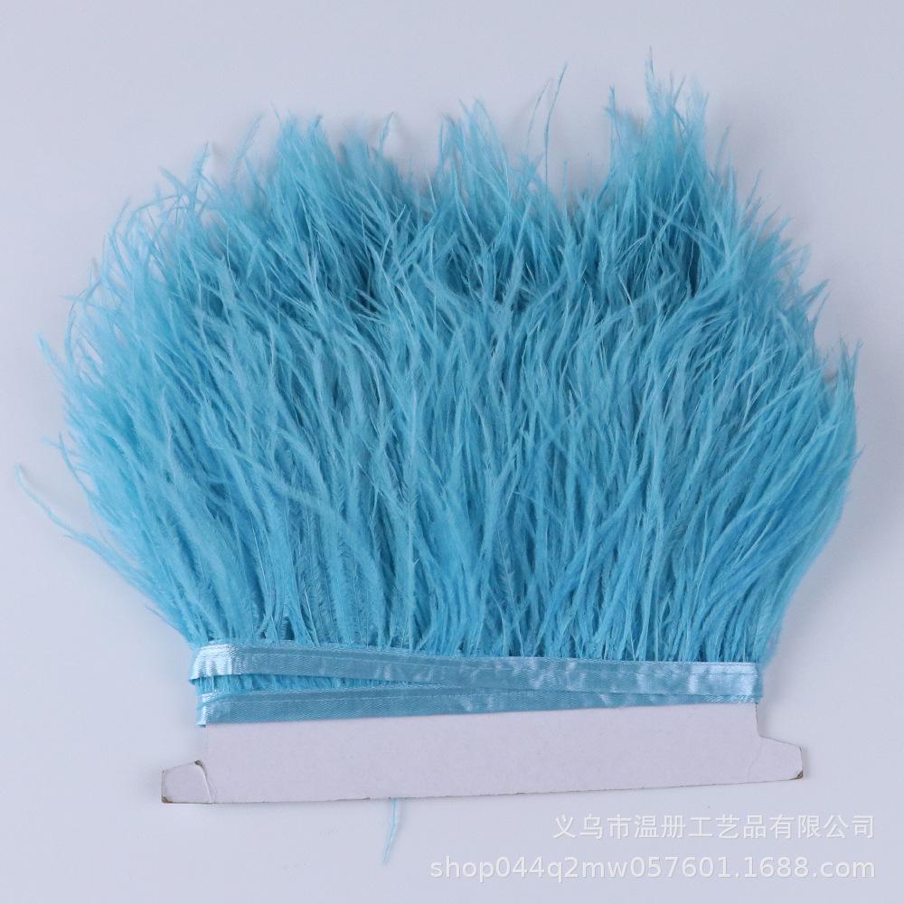 8-10Cm Ostrich Trim Khaki Feather Ribbon Fringe For Sewing High Quality Plumas Crafts Costumes Party Decoration