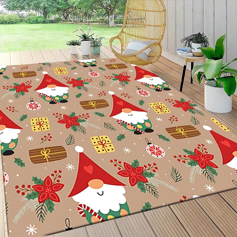 1Pc Christmas Gnome Celebration Carpet Rug Soft Washable Antislip Home Living Room Sofa Mats Personalized Christmas Rug