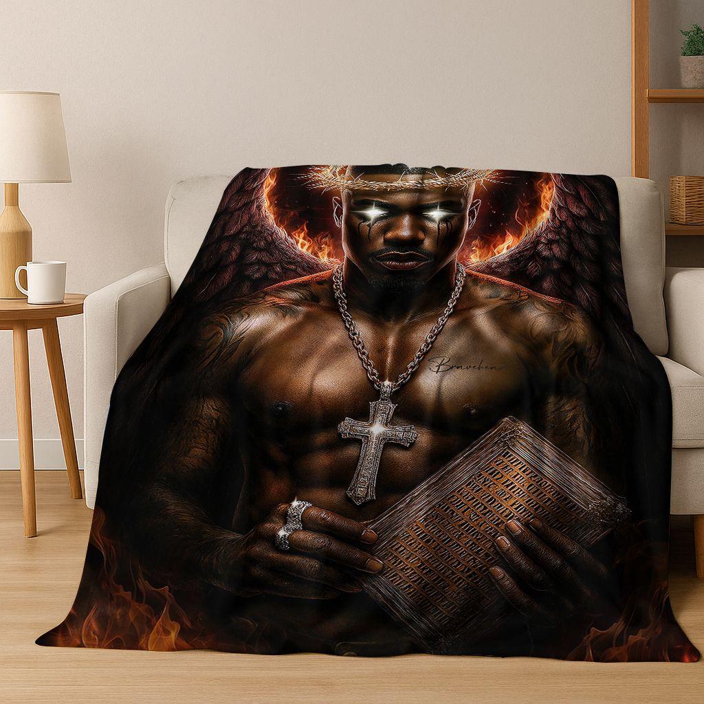 2026 New Legend Rappers Star Art Cartoon Hip Hop Flannel Blanket,Cozy Soft Throw Blanket for Home Bedroom Bed Sofa Cover Gift