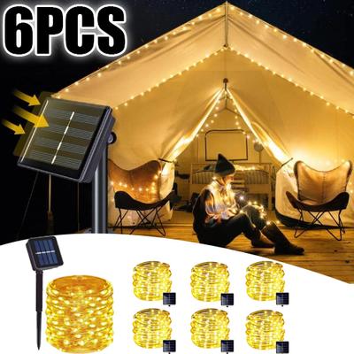 7m/12m/22m/32m Solar LED Light String Outdoor Holiday LED Light Solar Garden Outdoor Fairy Wreath Light String Christmas Decoration