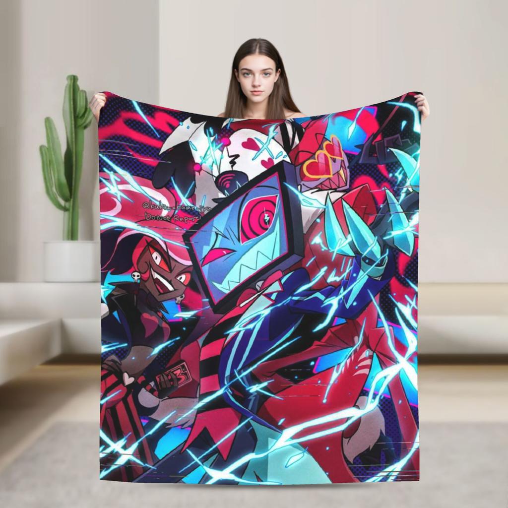 Hazbins Hotels Alastor Vox 2 Print Blanket For Men Women Super Soft Cozy Throw Blankets for Sofa 50x60 Inches Multiple Sizes