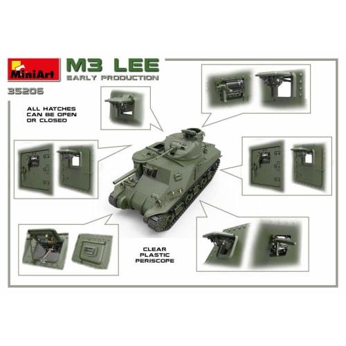Miniart 1/35 Scale US Army M3 Lee Early Model with Full Interior (Interior Reproduction) Plastic Model Kit MA35206