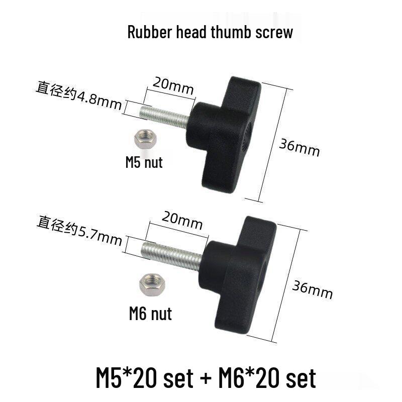 Live Broadcast Tripod Accessory: Rubber Head Screw Nut Handle, M5 Hand-Tightening Plastic Screw