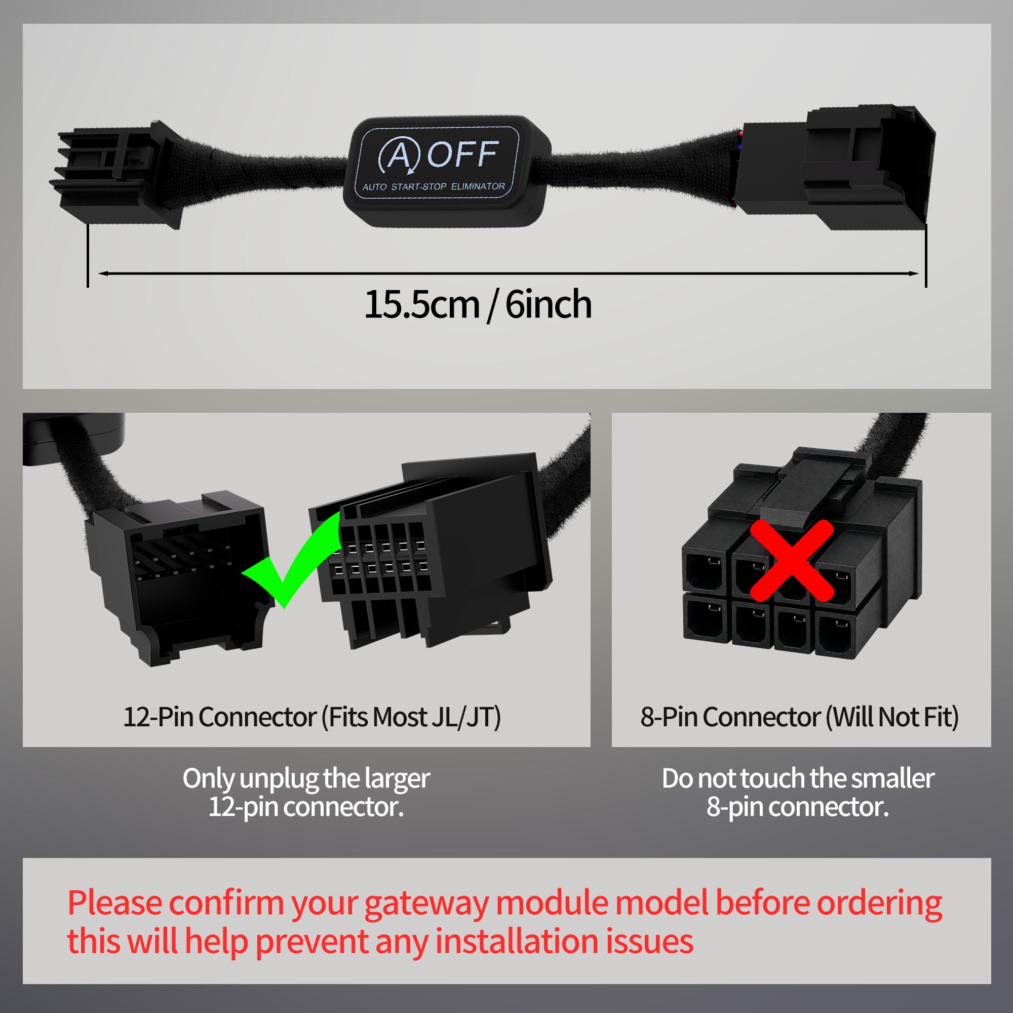 Auto Start Stop Eliminator Compatible with 2018-2024 Jeep Wrangler JL & 2020-2024 Gladiator JT Auto Stop Start Disable A-Off Start Stop Harness