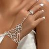 2026 Luxurious Diamond Geometric Tassel Hand Chain & Ring Set for Women