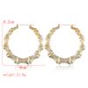 Punk Goud Zilver Kleur Bamboe Hoepel Oorbellen Voor Vrouwen Geometrisch Grote Ronde Cirkel Bamboe Oorbellen Sieraden Hip Hop Feest Sieraden