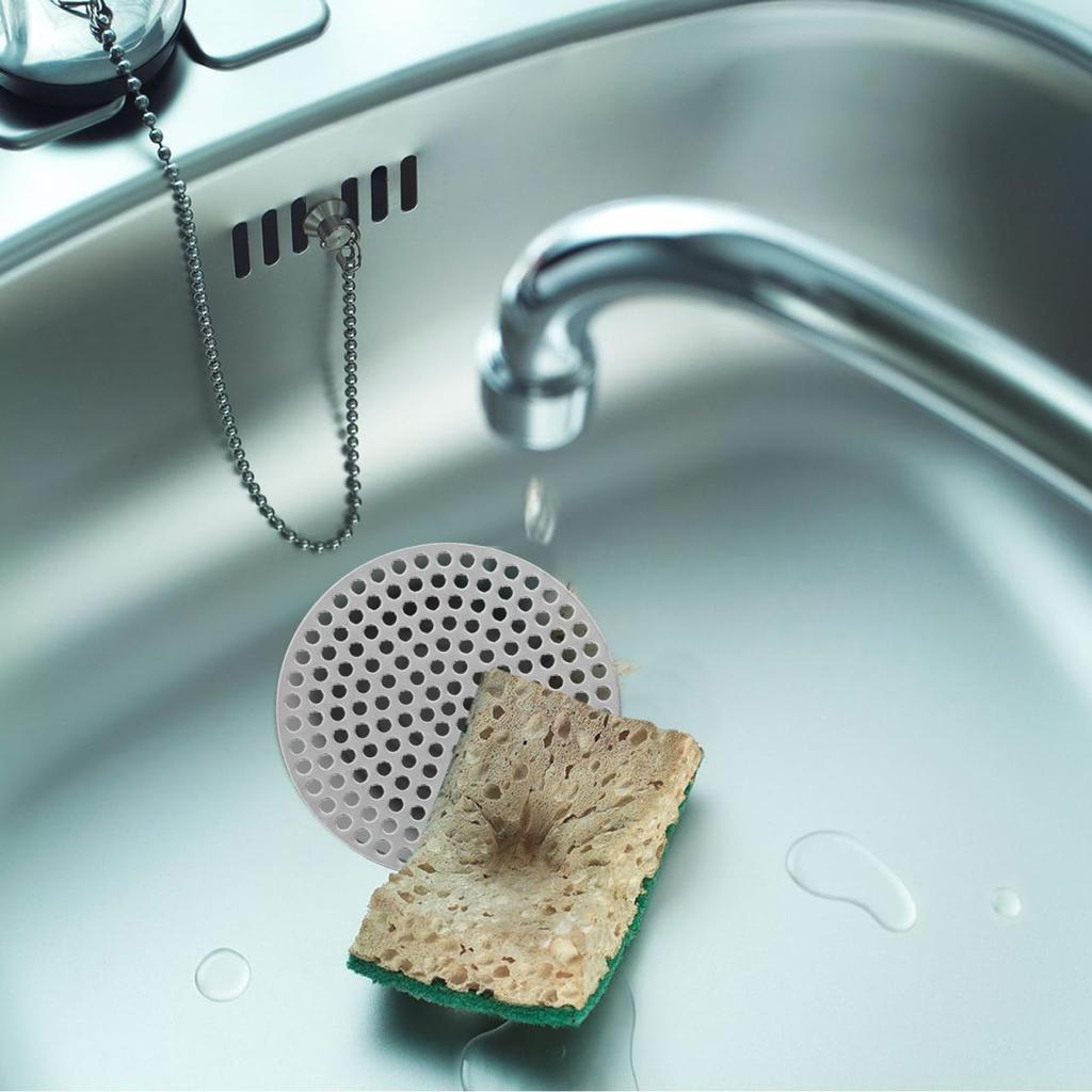 4Pcs Stainless Steel Drain Covers Hair Catcher Filter for Shower Bathroom Bathtub and Sink Round Floor Rustproof Easy To Use