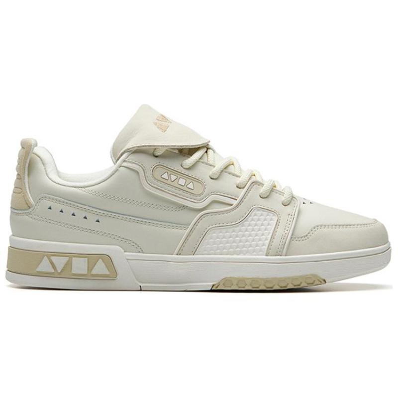 Anta Qiuyou Slip-Resistant Cushioning Abrasion-Resistant Low-Top Skateboard Shoes Men's White Yellow Sneakers 112238073-2