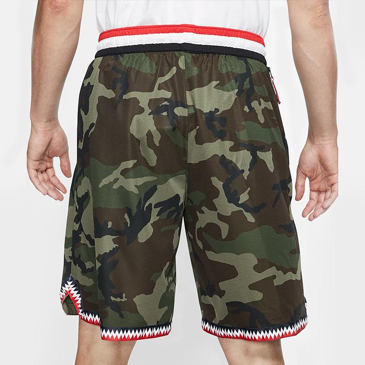 Nike Shark Tooth Pattern Breathable Quick-Dry Sports Casual Shorts Men Bottoms Camouflage-Green BV7736-223