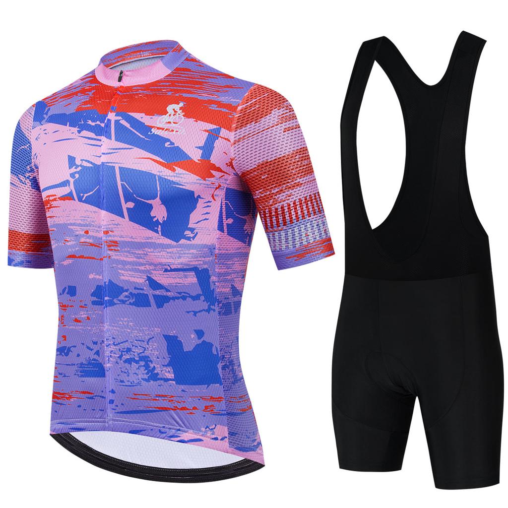 2026 Trend Cycling Jersey Summer Set Men Breathable Bicycle Cycling Clothing Short Sleeve Mountain Bike Jersey Sportswear Suit