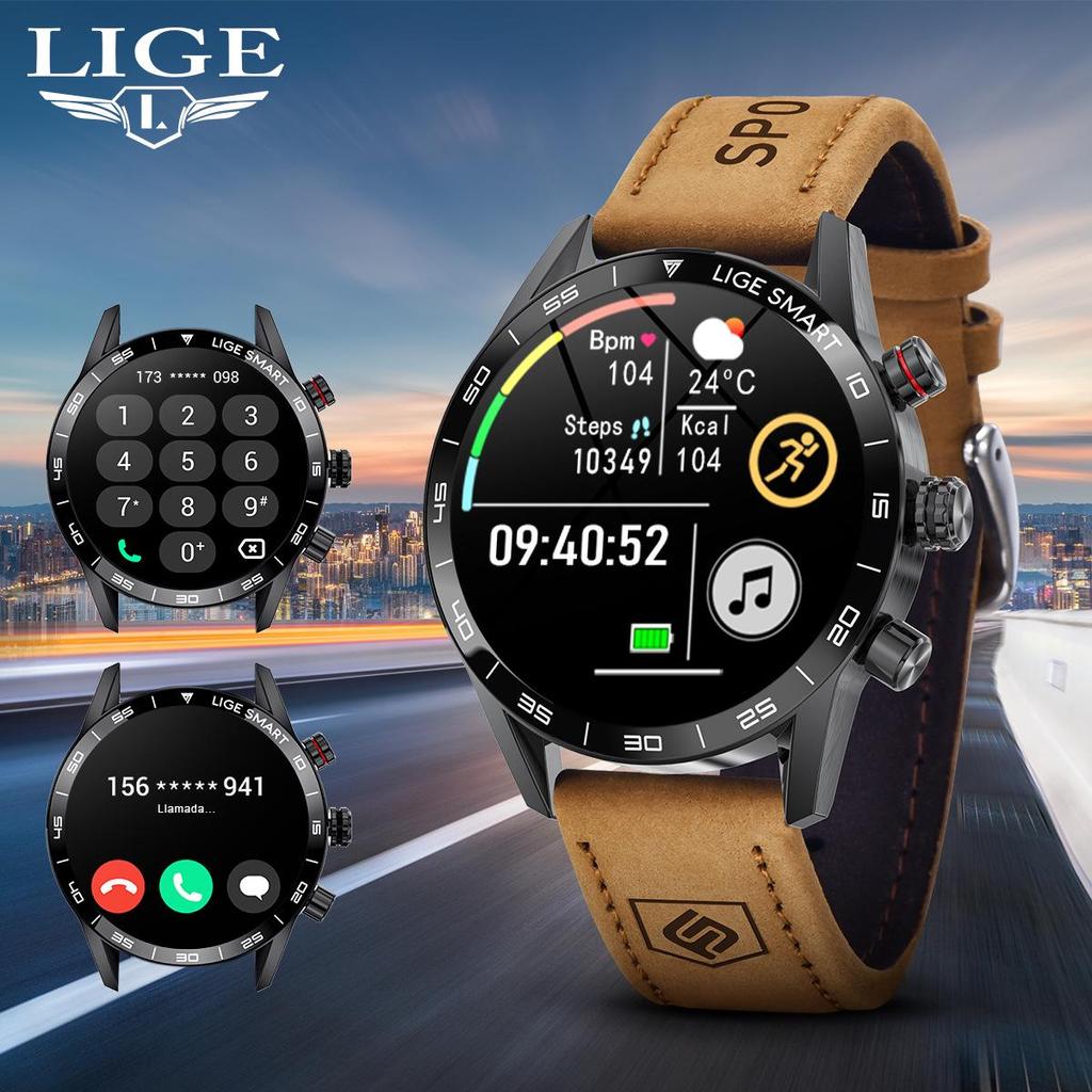Men's Large-Screen Round Dial Smartwatch with Multi-Functionality and Bluetooth Calling
