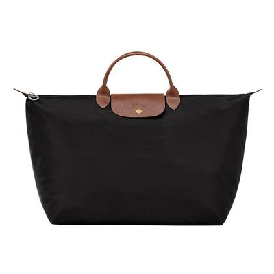Bolsa Faron, bolsa de viagem de mão, bolsa tipo dumpling de nylon à prova d'água, com bolsa de bagagem de couro bovino de grande capacidade, bolsa de ombro transversal.