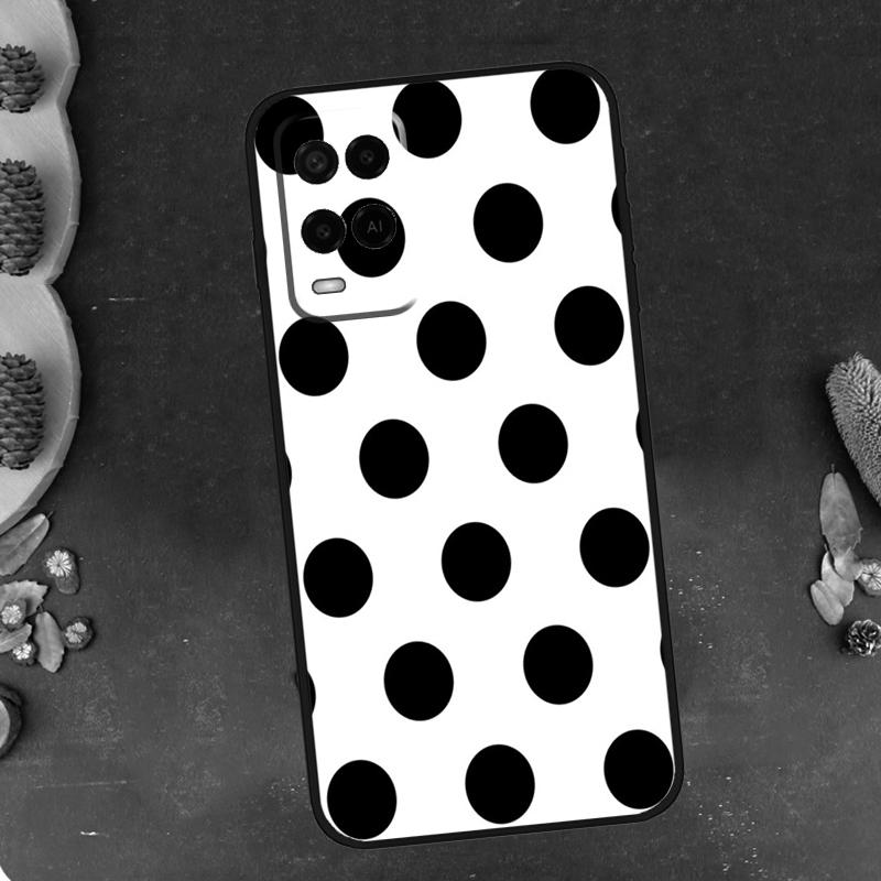 Black And White Polka Dot Case Cover For OPPO Reno 5 Lite A52 A72 A94 A74 A54 A15 A83 A1K A5 A9 A31 A53 2020 Fundas