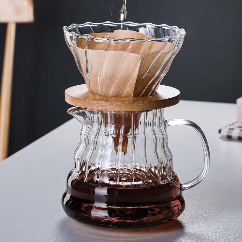 LISM Vertical Stripe Glass Cloud Coffee Pot Set