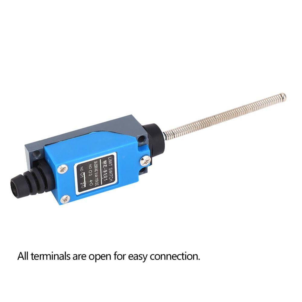 250VAC 50~60Hz ME-9101 Limit Switch 115VDC Flexible Spring Rod Micro Limit Switch Auto Reset 1NO 1NC Travel Switch