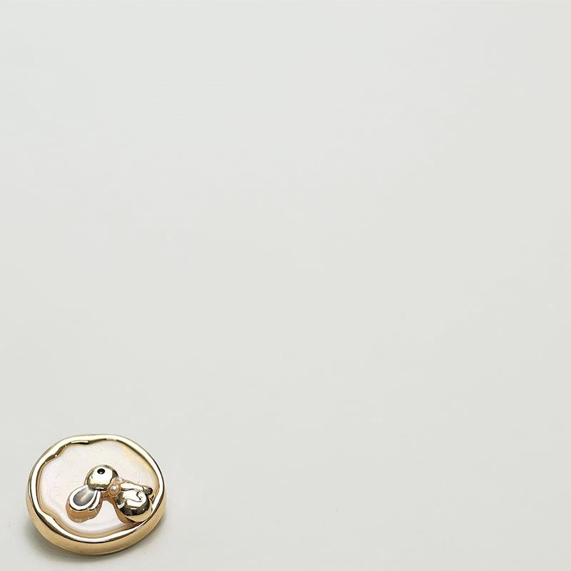 5Pcs Xiaoxiang Cute Wind Rabbit Metal Imitation Shell Buttons Blazer Fur Coat Sweater Decorative Buttons