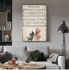 Vintage Sheet Music Poster Antique Rose Hymn Wall Art Canvas Painting Picture Christian Song Farmhouse Decor No Frame