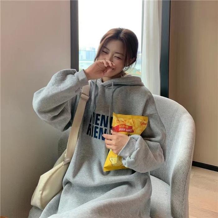 

YYFS Женская мода Осень Зима Длинный рукав С капюшоном Свободная талия Повседневные платья Size: One Size