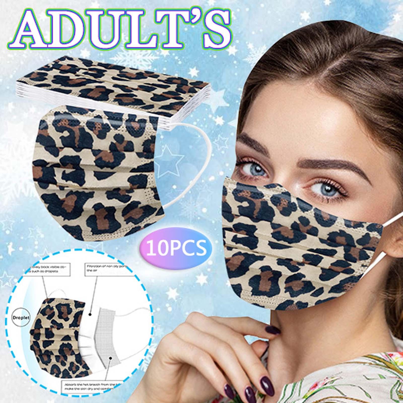 

Одноразова тришарова пилонепроникна захисна маска з леопардовим принтом для дорослих