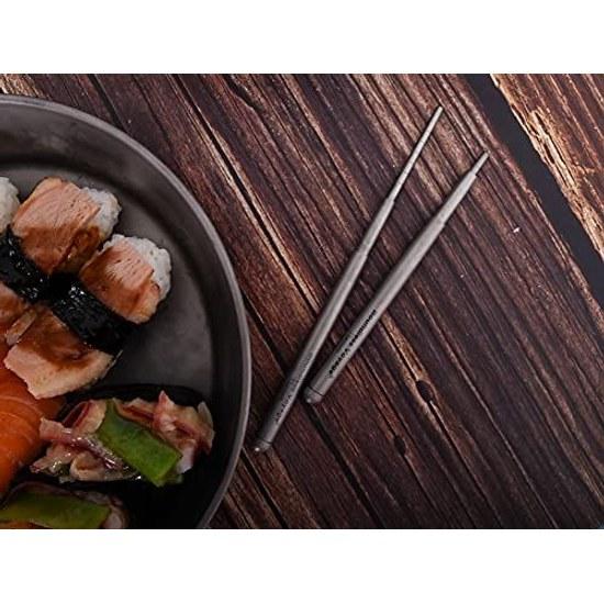 Boundless Voyage Titanium Chopsticks Folding Portable 19.8cm 8cm when stored Outdoor Camping Barbecue Compact Easy Carry Lightweight Approximately 17g