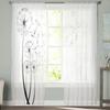 Transparenter Vorhang mit Löwenzahn-Blumen- und Pflanzenzweigen für Wohnzimmer, Schlafzimmer, Küche, moderne Tüll-Fensterbehandlung, Heimdekoration