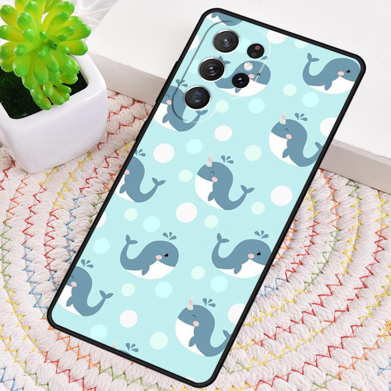 Cute Dolphin Animal Phone Case for Samsung Galaxy note 10 pro S26 Ultra S23 S24 FE S25 S21 S22 PLUS shockproof Cove