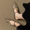 Flats Women Slippers Pointed Toe Shoes Slingback Dress Mules Shoes Summer 2025 New Elegant Sandals Femme Luxury Zapatos