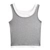 American-style fake two-piece camisole for women, summer outerwear and inner layering, sweet spicy girl slim-fitting sleeveless top