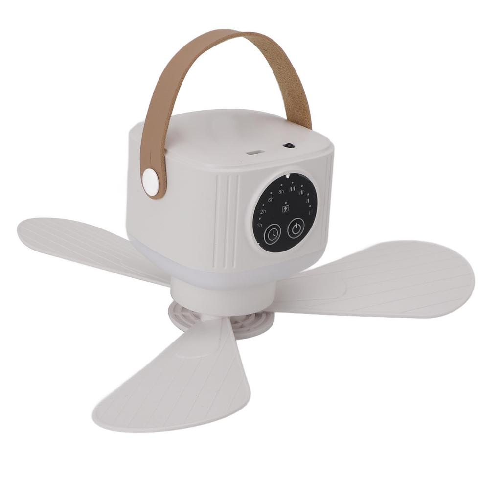 USB Powered Ceiling Fan with Light 4 Speed Timing Function 7200mAh Battery Remote Control Camping Ceiling Fan for Outdoor Tent