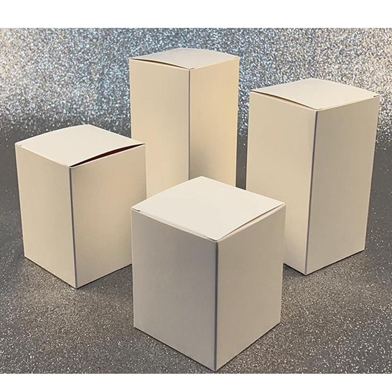 100pcs Square Folding Paper Box White Gift Cardboard Boxes Multiple Sizes Available Packaging Case Candle Gift Box Wedding Party Candy Boxes