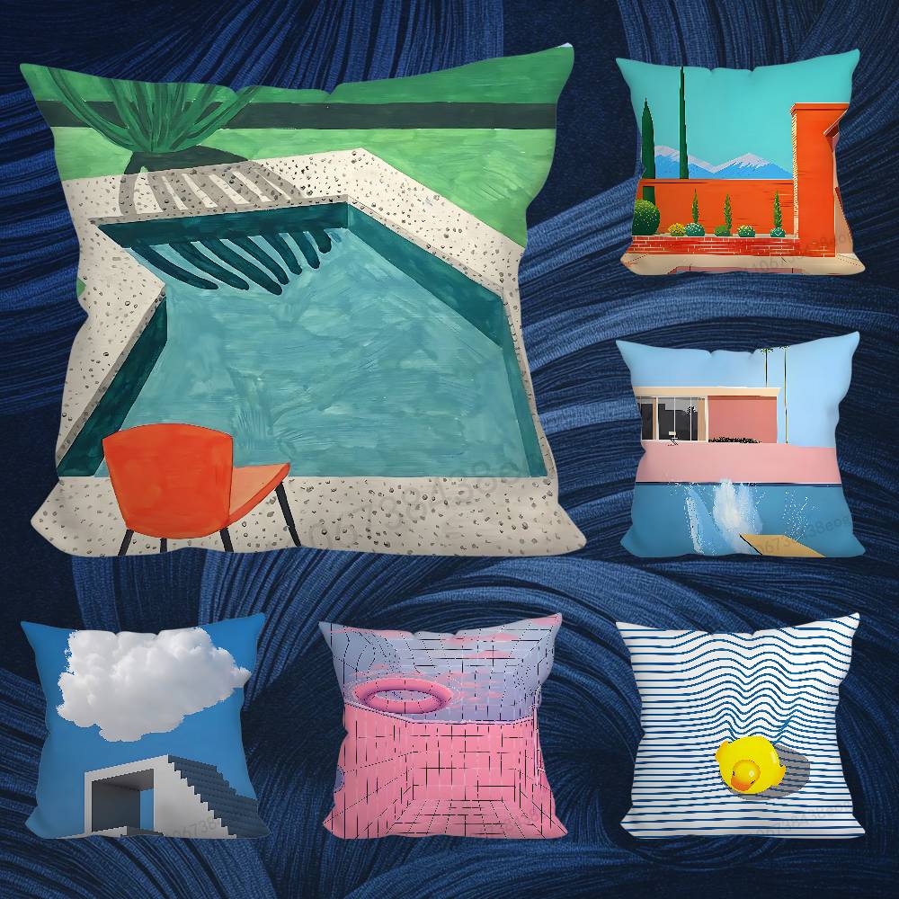 Art D-David H-HocKney Throw Pillow Case For 45x45cm,55x55cm,30x30cm For Home Bedroom Decoration And Protector
