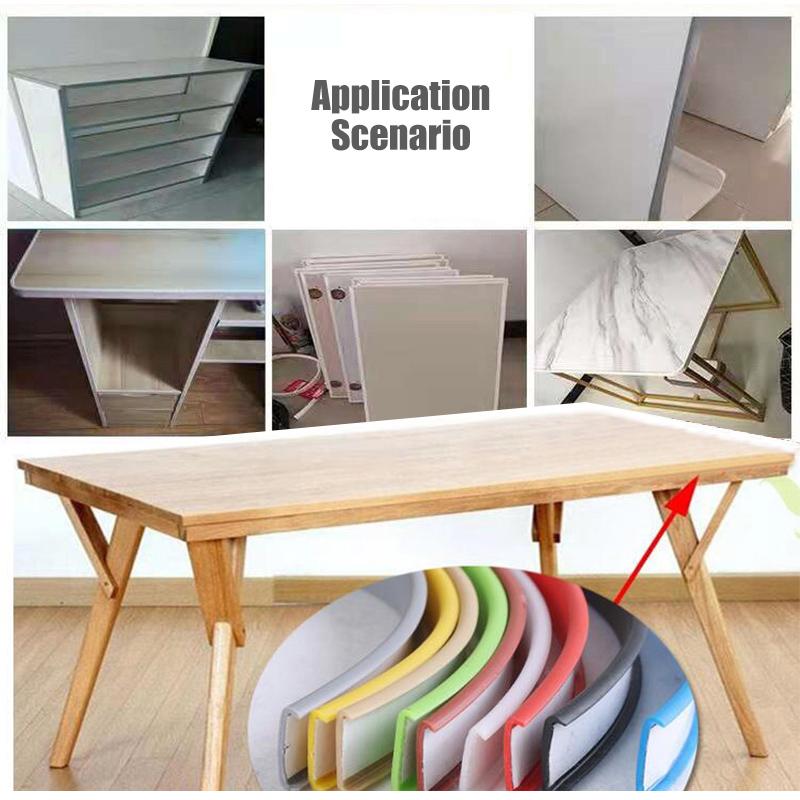 Self-Adhesive U-Shaped Edge Banding Tape Furniture Wood Board Cabinet Table Chair Protector Cover Anti-collision PET Seal Strip