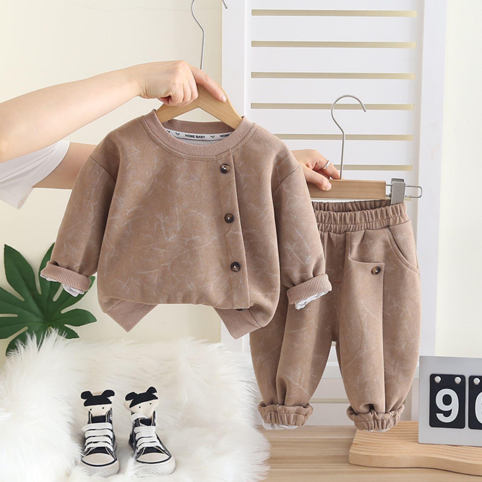 

Детский повседневный комплект с длинным рукавом, удобные наряды для повседневной носки 90