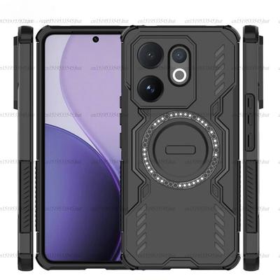 Shockproof Armor Case For Vivo V60 Magnetic Adsorption Wireless Charge Cover For Vivo V60 5G Case For Vivo V60 Case 6.77 Inch