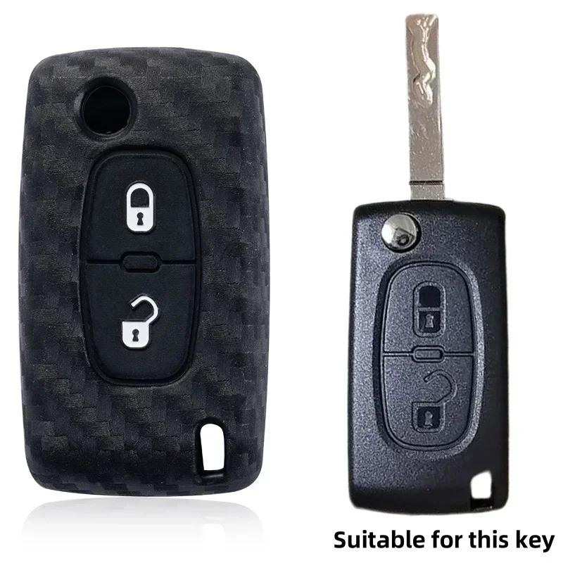 

For Peugeot 206 308 3008 Expert Partner Citroen C3 Pluriel Picasso Berlingo Remote Silicone 2 3Button Key Ring Cover Case Holder