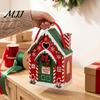 Reusable Seasonal Gift Containers Christmas House Shaped Candy Boxes with Handles, Festive Cottage Winter Holiday Packages Treat for Cookies