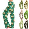 Damespyjamabroek, nachtkleding, casual broek met trekkoord en elastische taille, comfortabele rechte yogabroek, losse broek