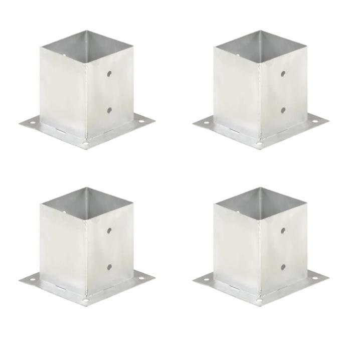 VidaXL Ancres de poteau 4 pcs Métal galvanisé 121 mm