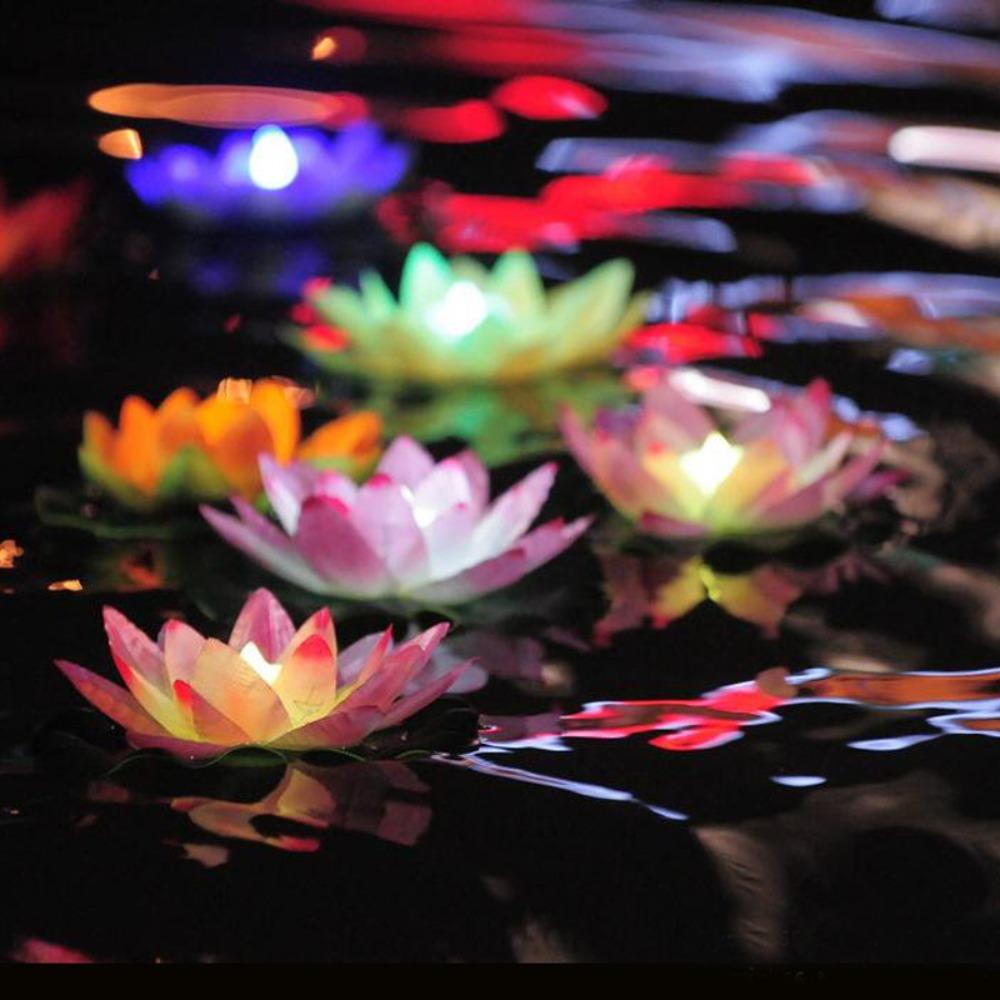 

Decor Pond Landscape Lamp LED Floating Lotus Flower Lamps Lotus Light Electronic Candle Lotus Lamp