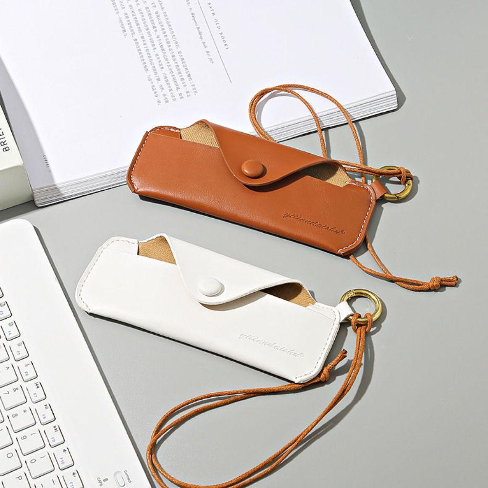 Hanging Neck Sunglass Organizer PU Leather Sunglasses Bag Fashion Eyeglasses Holder  Men
