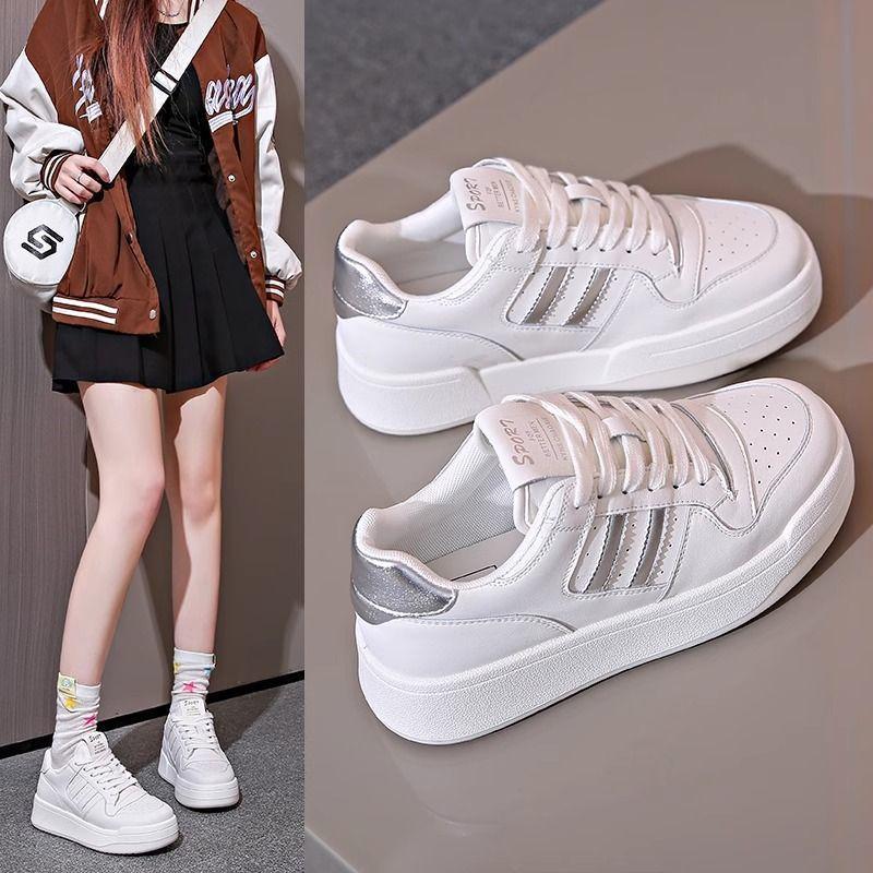 Little white shoes girls versatile spring and autumn flat thick sole spring new order surge casual sports shoes