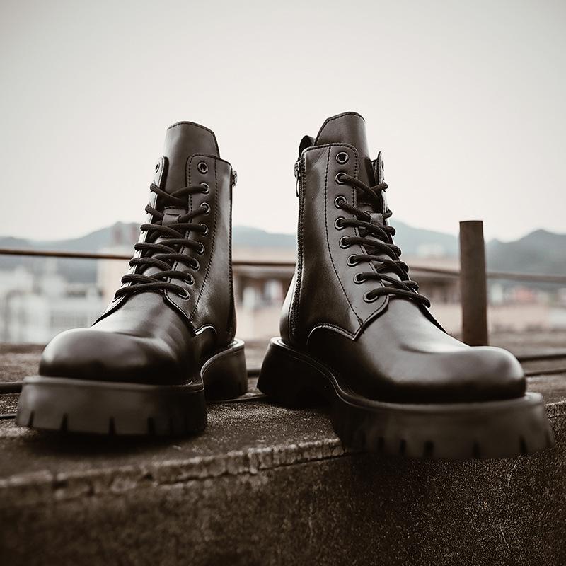 

Очень большой размер черные ботинки Мартина средней высоты голенища 45 толстая подошва увеличение роста 46 ботинки под брюки карго 47 универсальные 48 мужские туфли ботинки-сигареты 49 49 чёрный