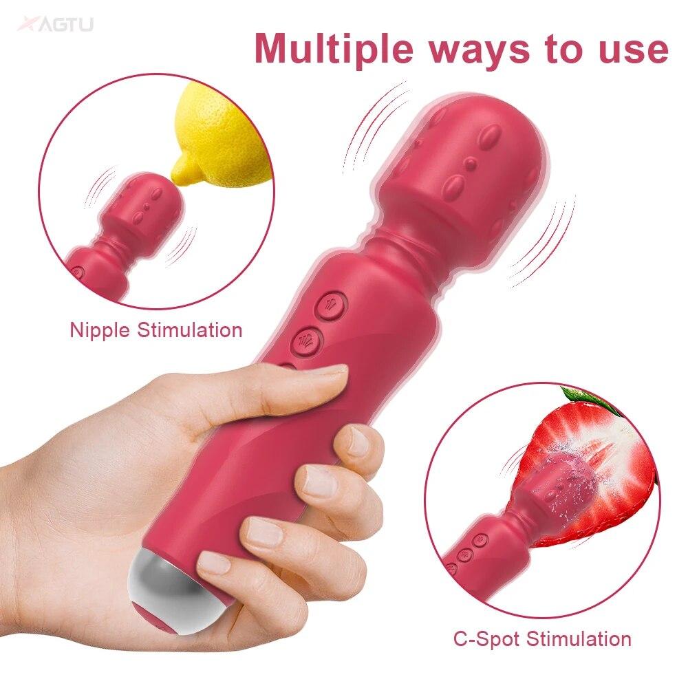 Powerful Magic Wand Vibrator for Women Clit Clitoris Stimulator AV Stick G Spot Massager Female Masturbator Sex Toys for Woman