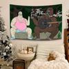 VIKAMA Parody Cartoon Tapestry with Pink Tank Top Guy and Bigfoot for Bedroom Living Room Decor Aesthetic Edgy Trendy Wall Art